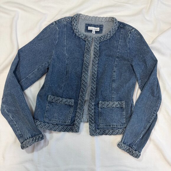 LOFT Braided Denim Jacket, XSmall - Picture 2 of 4